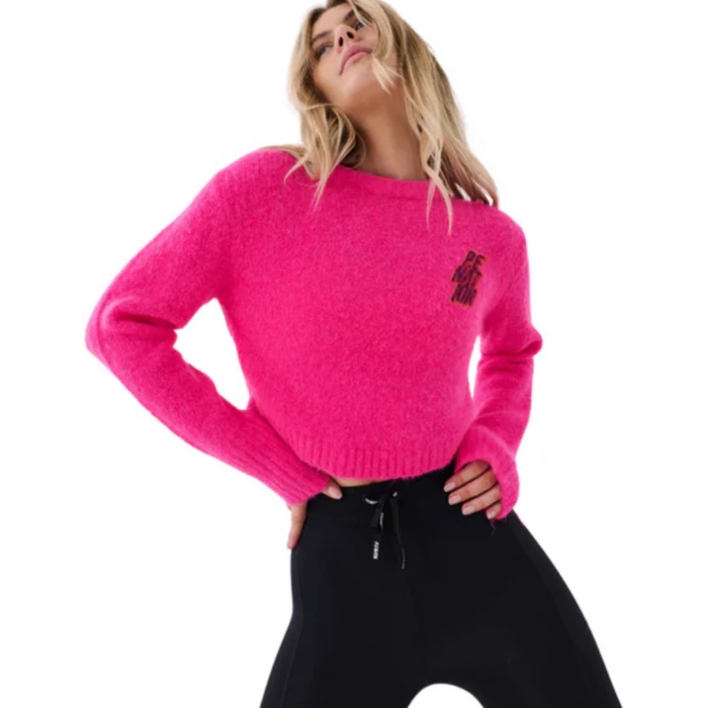 P.E Nation Vibrant Pink Crew Neck Sweater